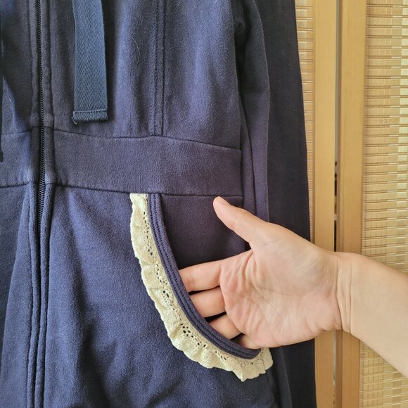 ELOISE ANTHROPOLOGIE Navy Hoodie - Picture 3 of 4